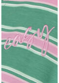 Softes T-Shirt mit Streifen und Gummizugsaum / 