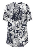 Zarte Print-Viskosebluse im leichten A-Schnitt Navy / Offwhite /