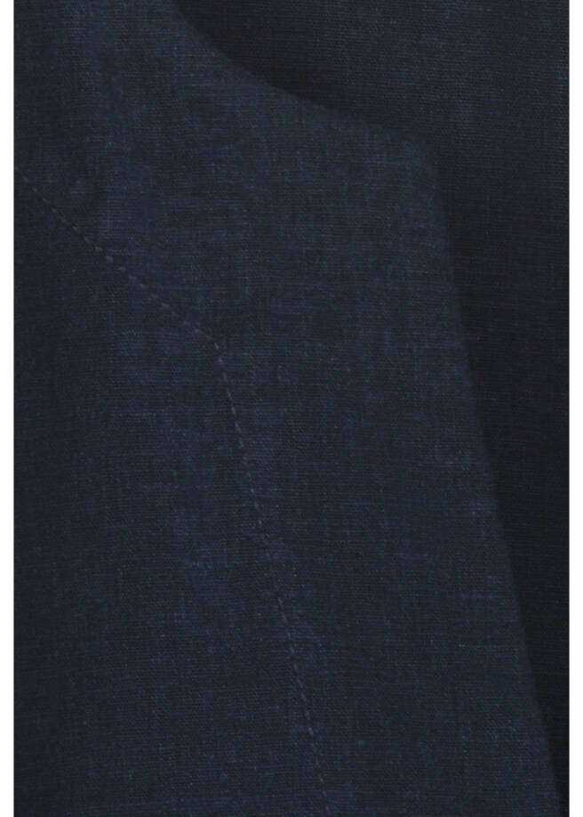Leichte Premium Halbarmbluse Leinenmix Navy /