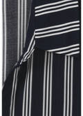 Fließende Viskosebluse Kurzarm mit Längsstreifen Navy / Offwhite /