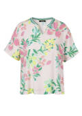 Fließende Viskosebluse Kurzarm mit Print /