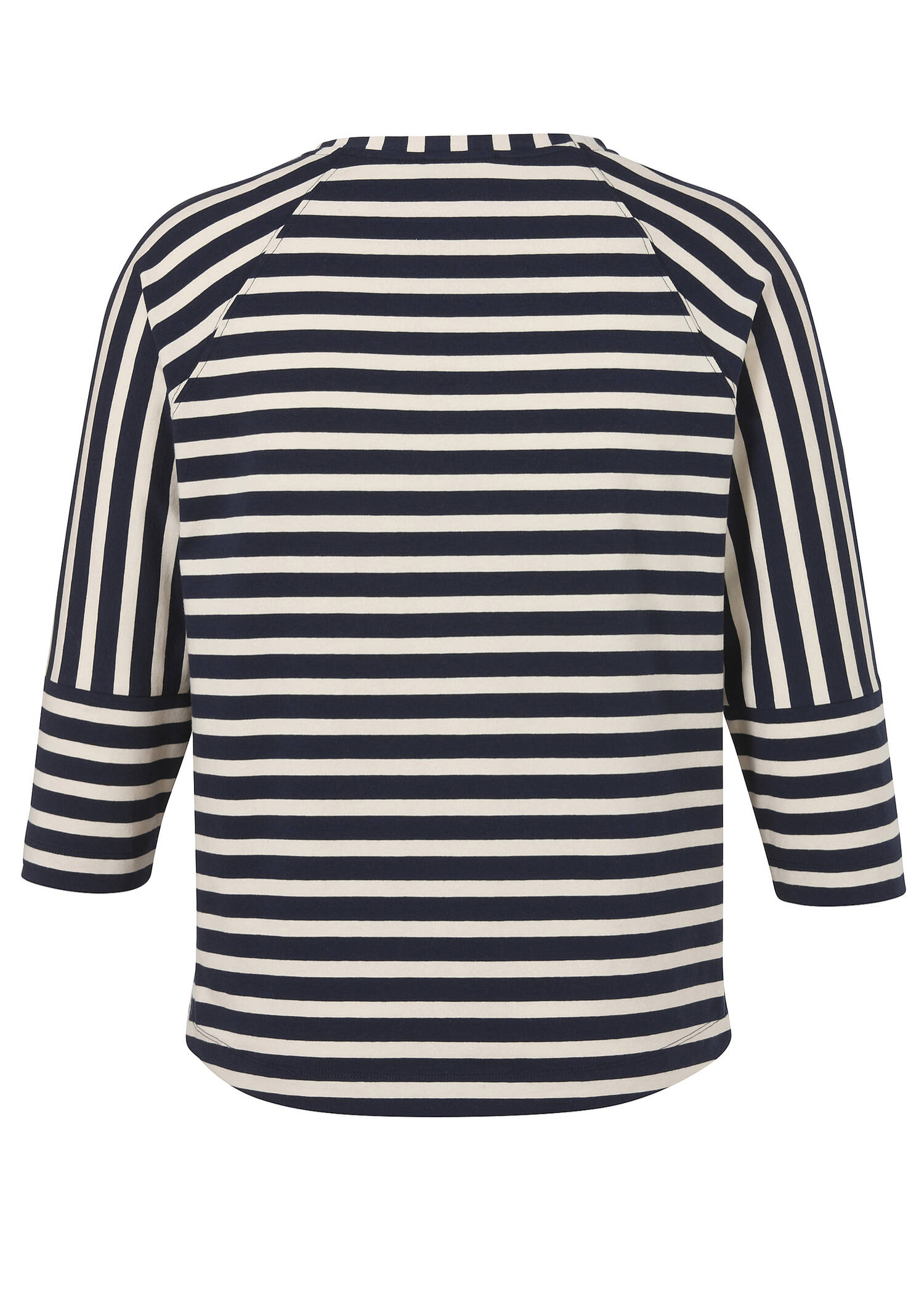 Softes 3/4-Arm Baumwoll-Jersey Shirt im Streifen-Dessin Navy / Sand /