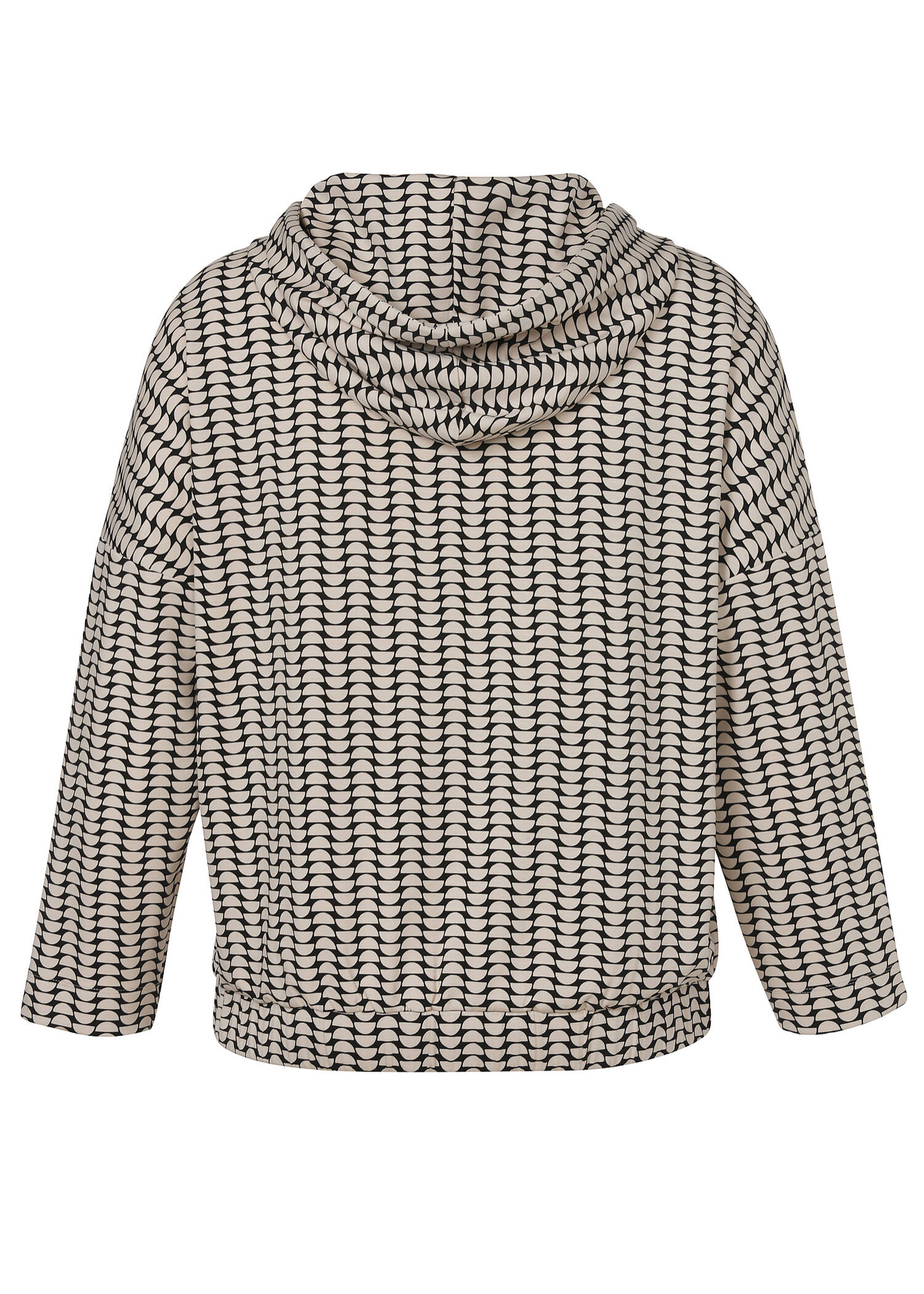 Edles Kapuzen-Sweatshirt mit Bicolor-Print Schwarz / Sand /