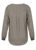 Edle Viskosebluse mit Bicolor Print Schwarz / Sand / 