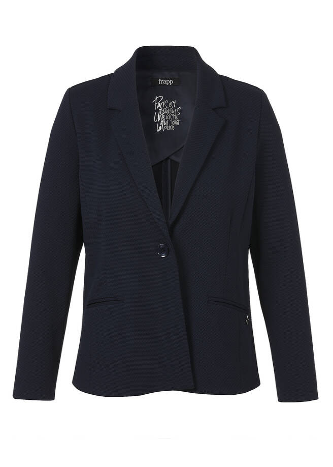 Chic & Casual Blazer mit Strukturmuster navy Frontansicht