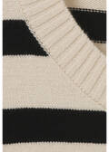 Halbarm Feinstrick-Pullover geringelt /