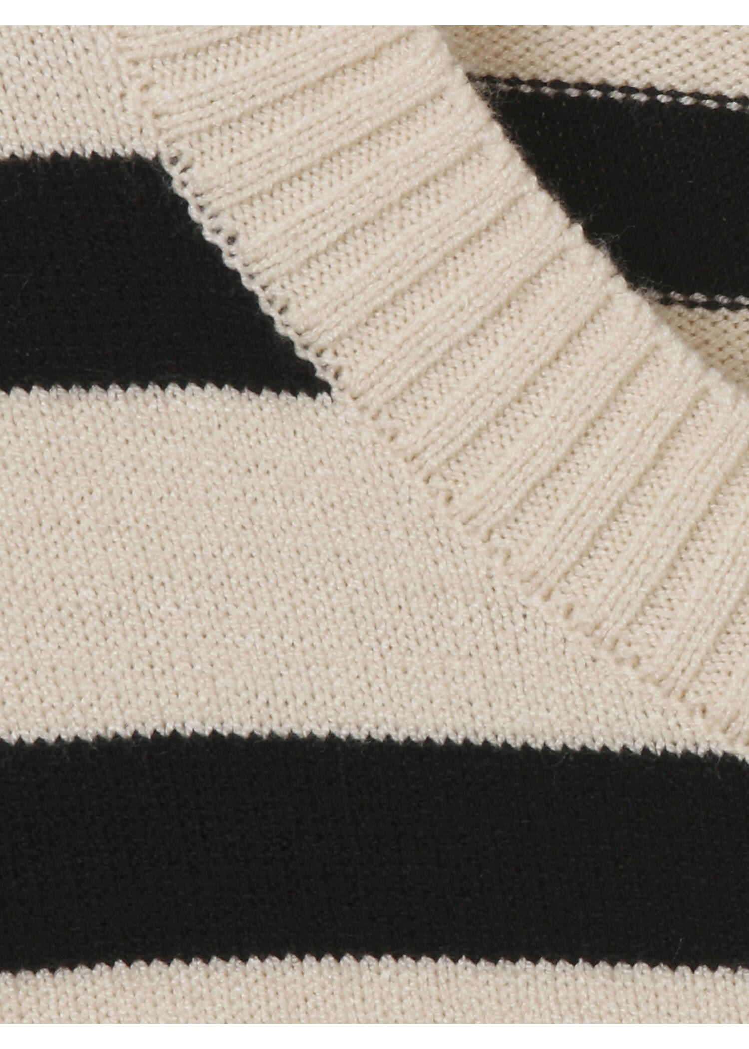 Halbarm Feinstrick-Pullover geringelt /