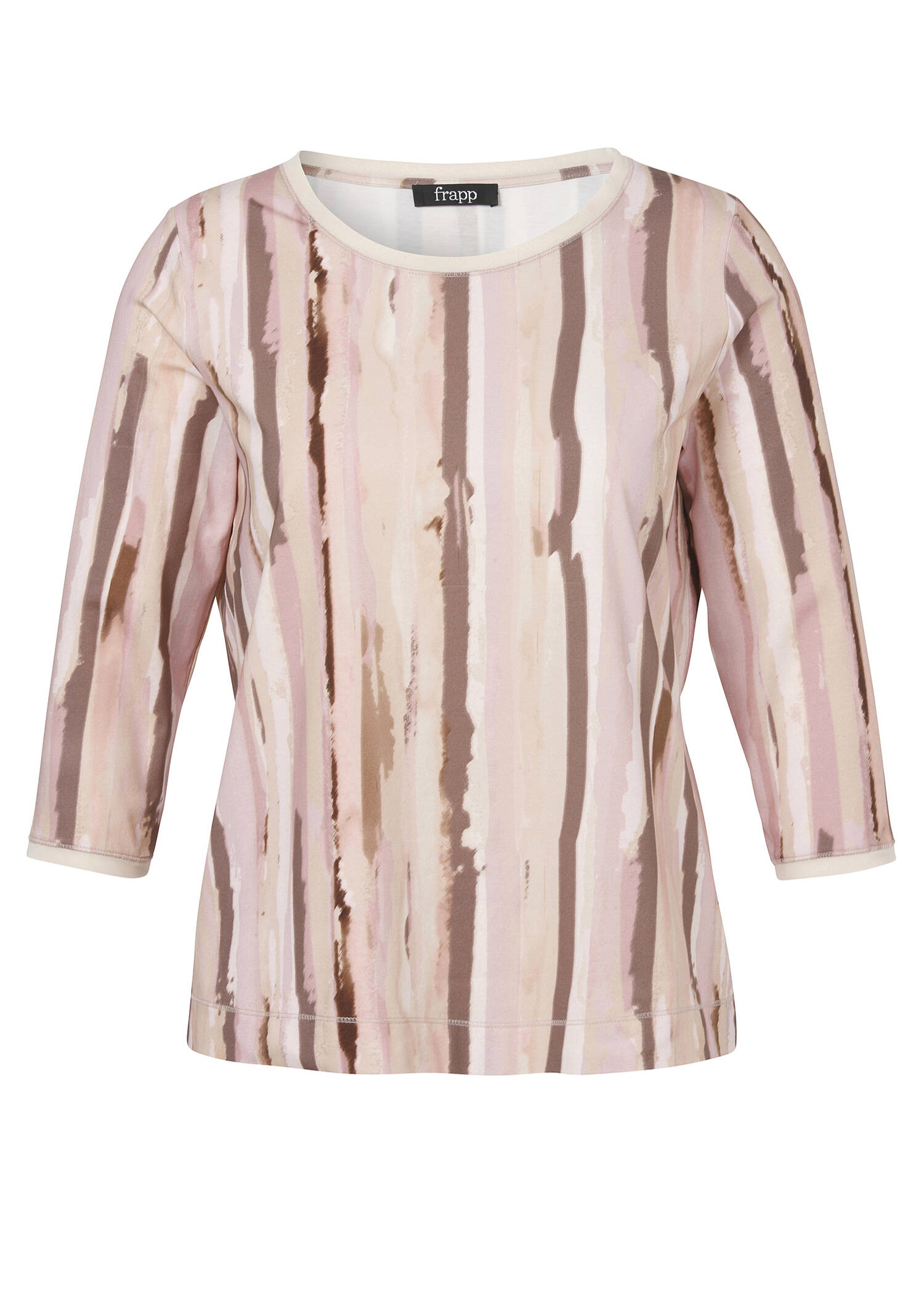 Softes 3/4-Arm Baumwoll-Jersey Shirt in femininer Farbharmonie /