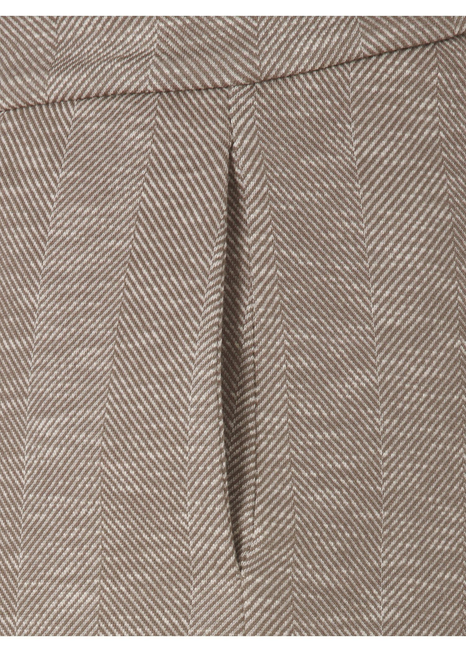 Elastische Stoffhose mit feinem Fischgratmuster /