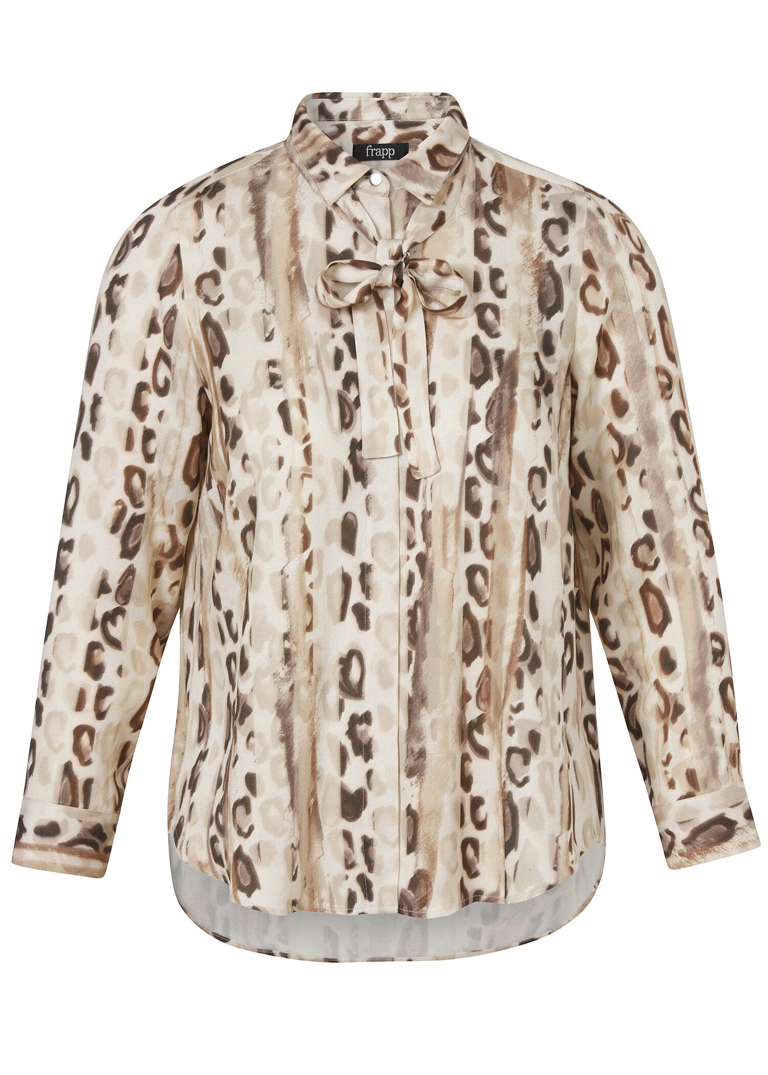 Edle Viskose-Print-Bluse mit abnehmbarer Schleife /