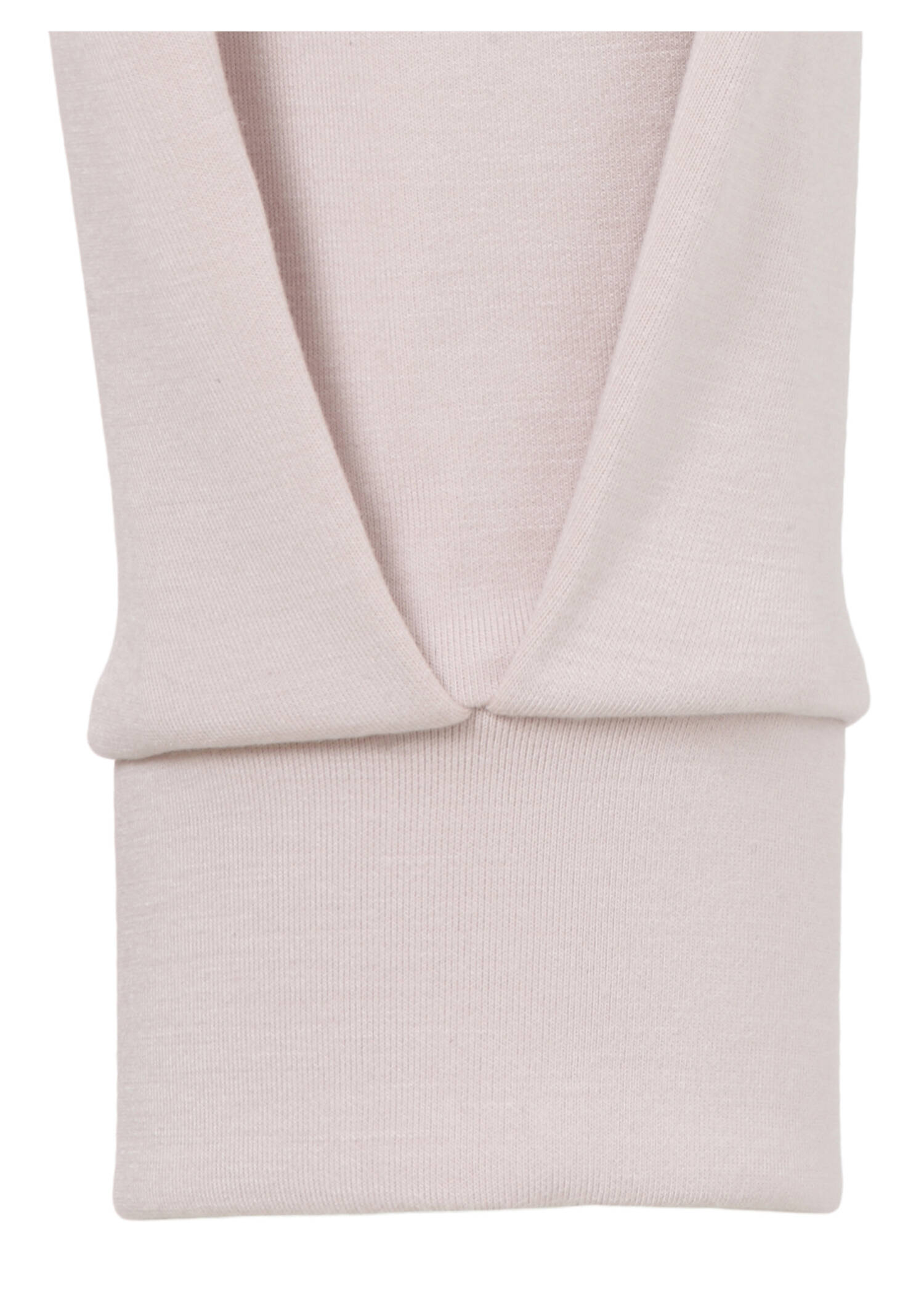 Zartrosa Kapuzen-Sweatshirt mit gestricktem Rippbund /