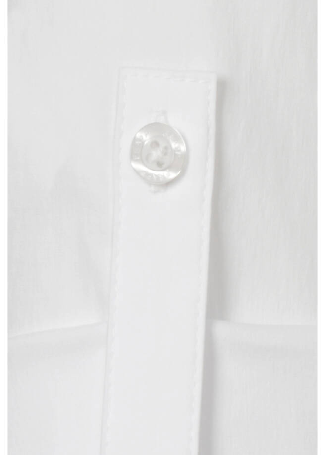 Weiße Baumwoll-Stretch Bluse / 