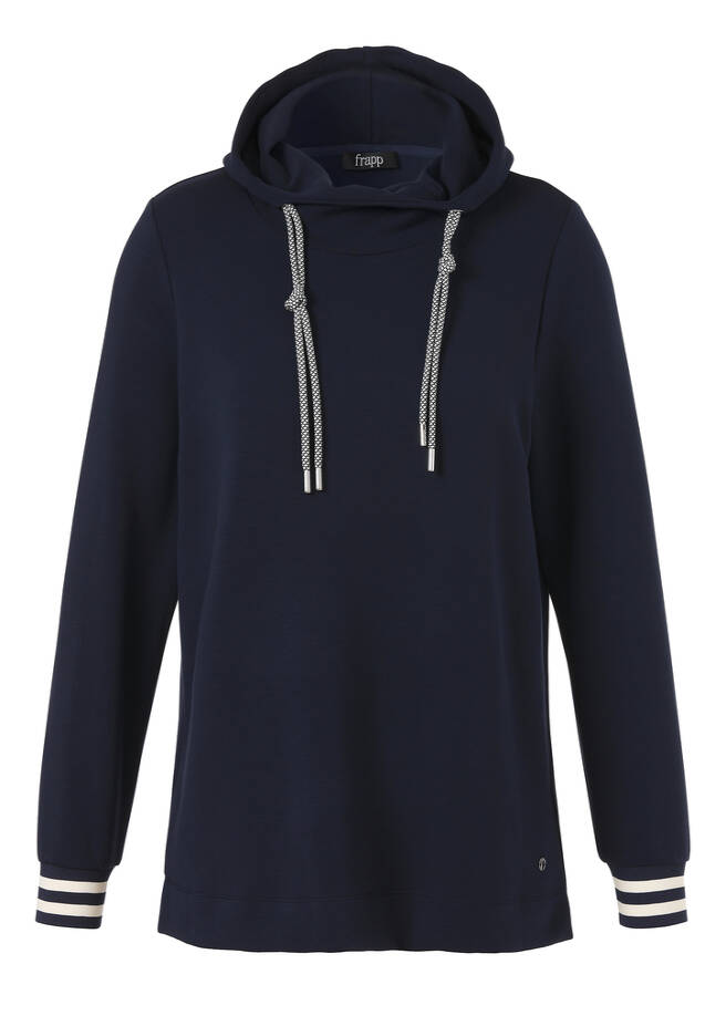 Hochwertiges Kapuzen-Sweatshirt Navy navy / butter Frontansicht